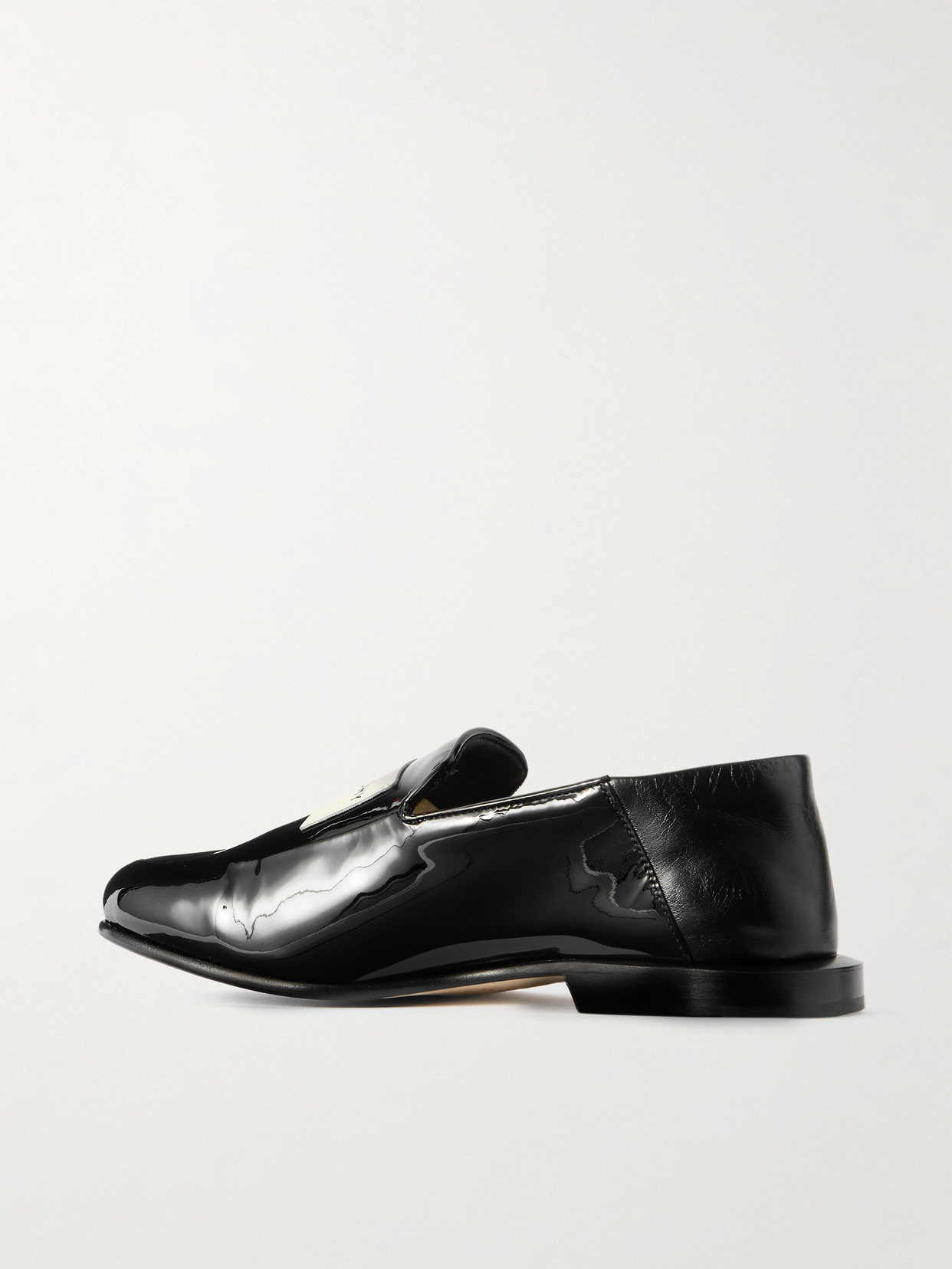 Givenchy Label Loafers In Patent Leather In Black