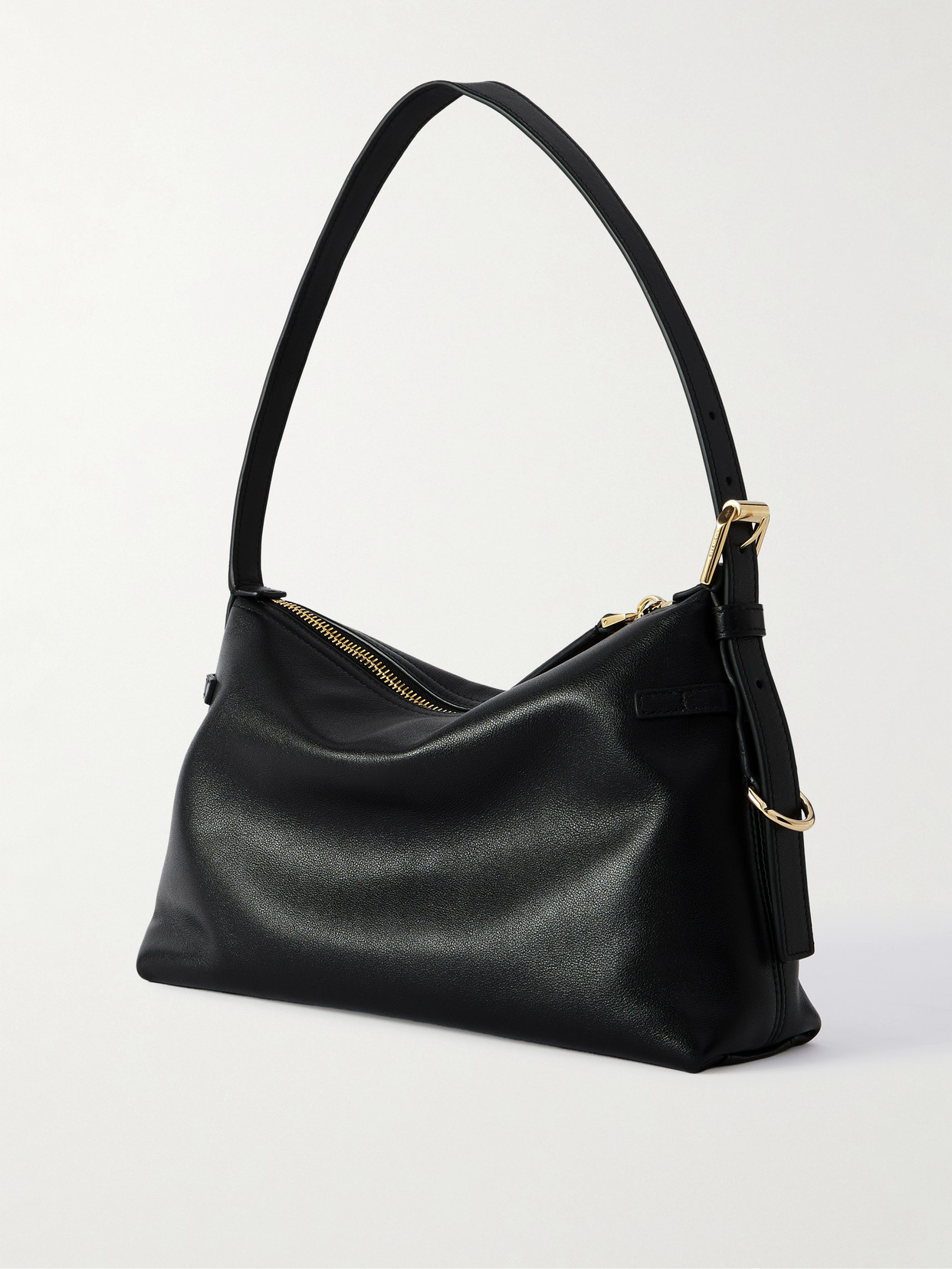 Givenchy Hammered Leather Shoulder Bag With Logo On The Front And Metal Details In Black