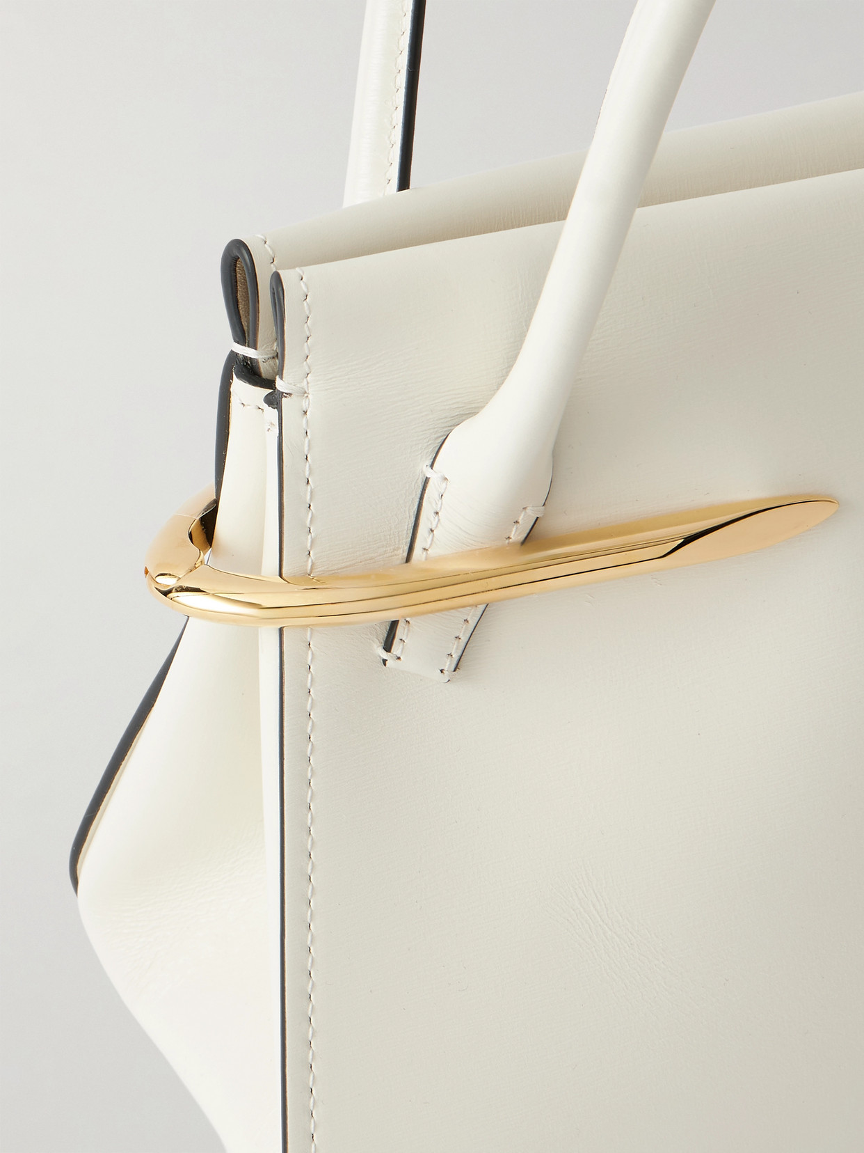 Givenchy Medium Structured Leather Handbag With Top Handle In White