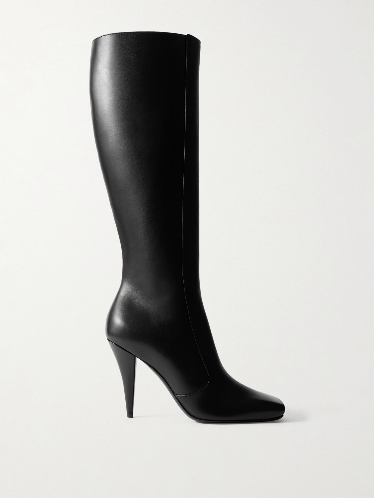 Givenchy Leather Square-toe Knee-high Boots 95 In Black