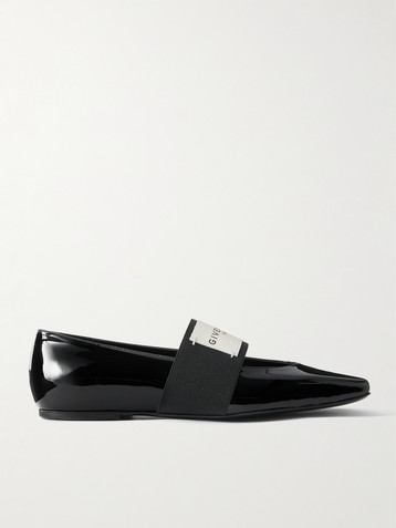 Givenchy Logo-appliquéd patent-leather ballet flats