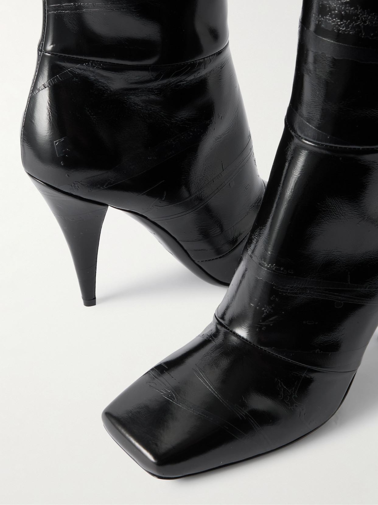 Givenchy Printed Textured-leather Ankle Boots In Black