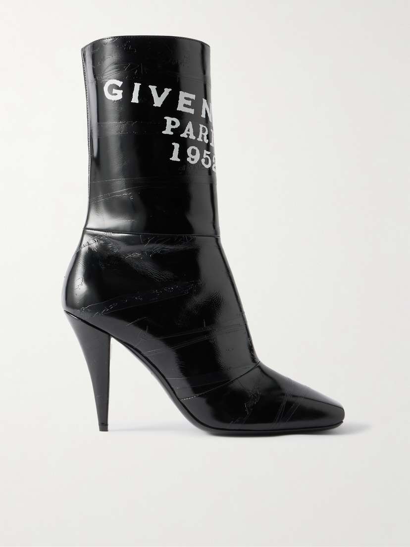 Givenchy Printed Textured-leather Ankle Boots