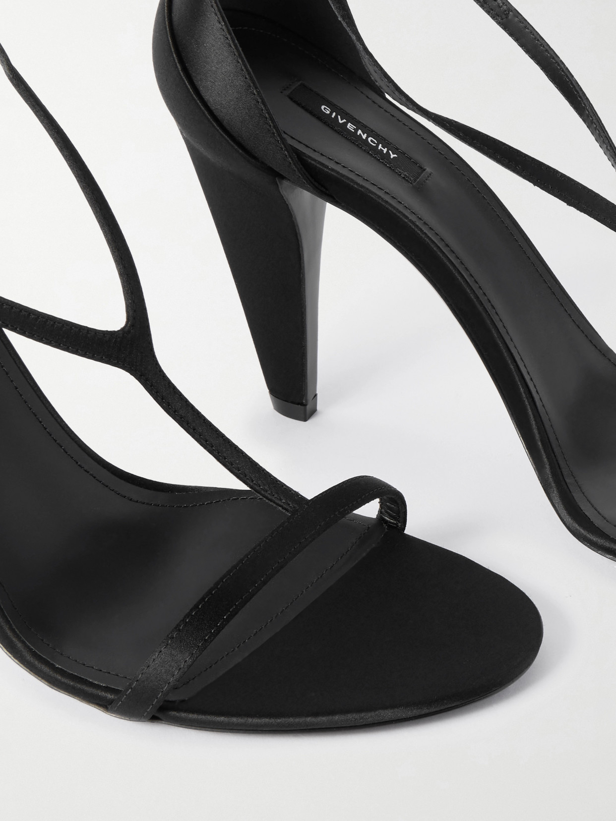 Givenchy Leather Naked Heeled Sandals 95 In Black