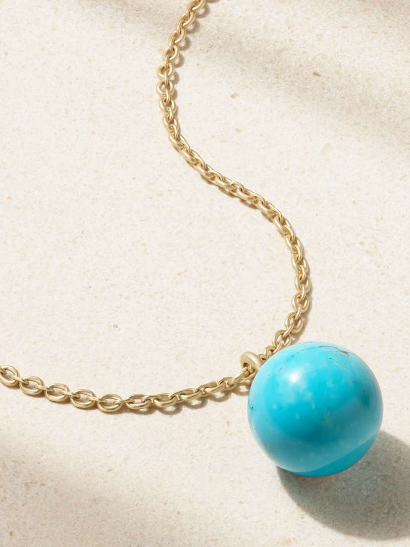 Irene Neuwirth Gumball 18-karat Gold Turquoise Necklace