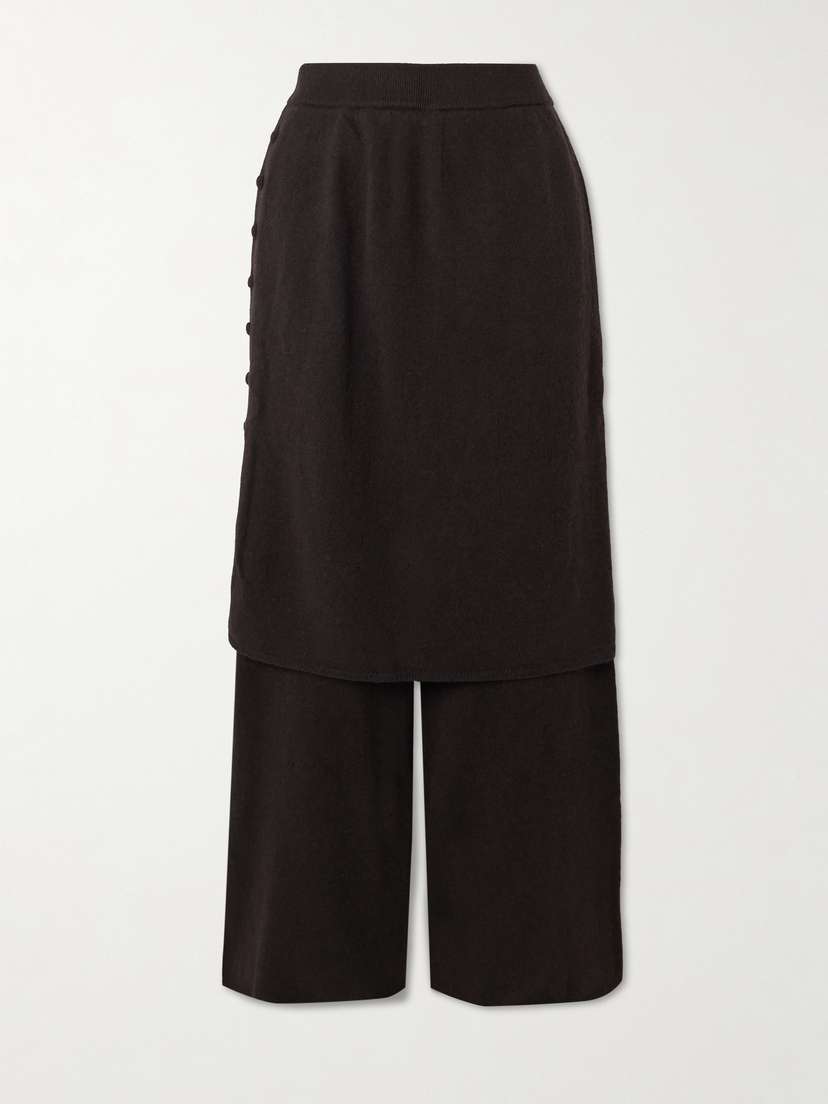 Lisa Yang Payton Layered Cashmere Wide-leg Pants