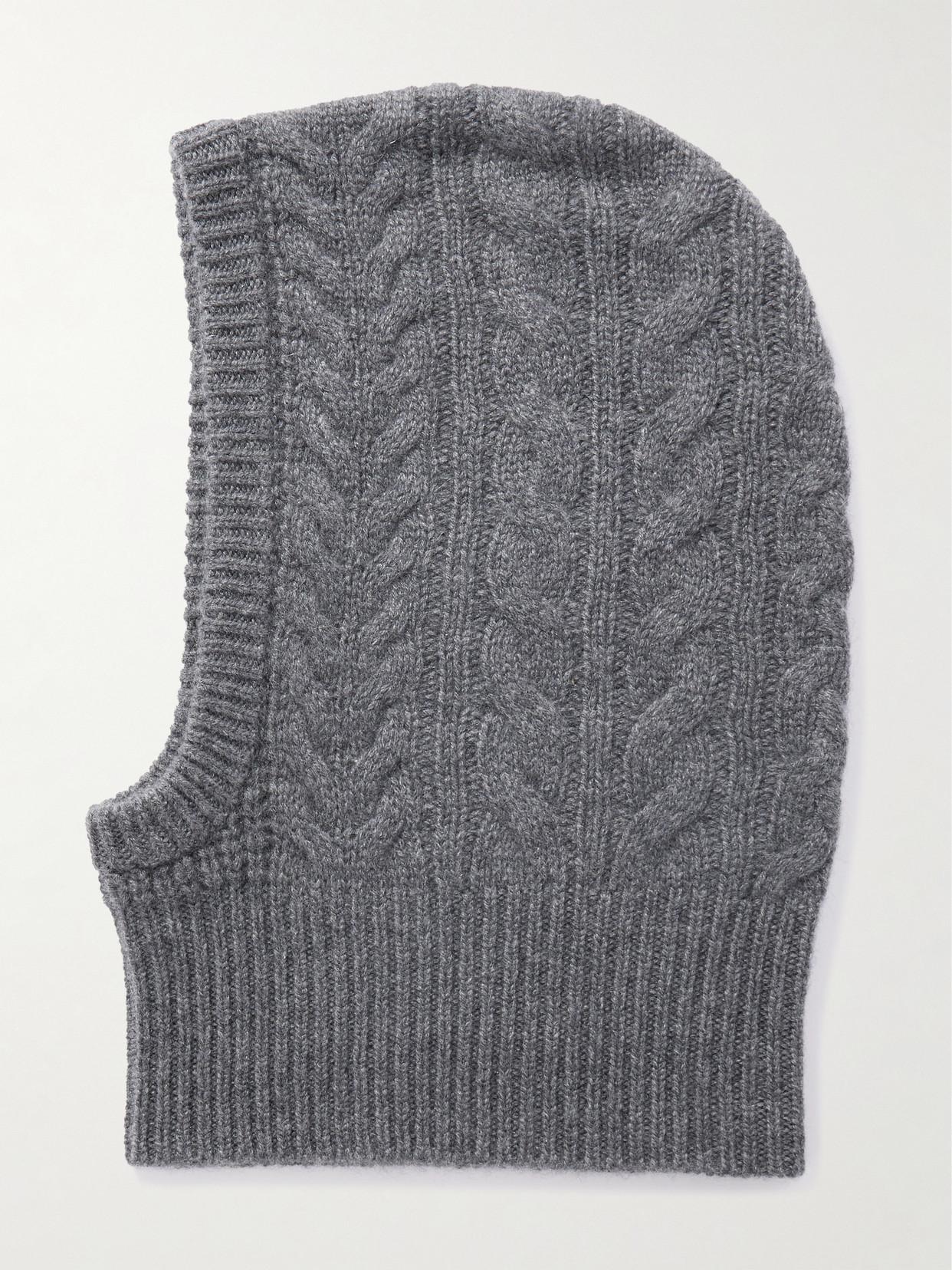 Lisa Yang Ylda Cable-knit Cashmere Balaclava In Gray