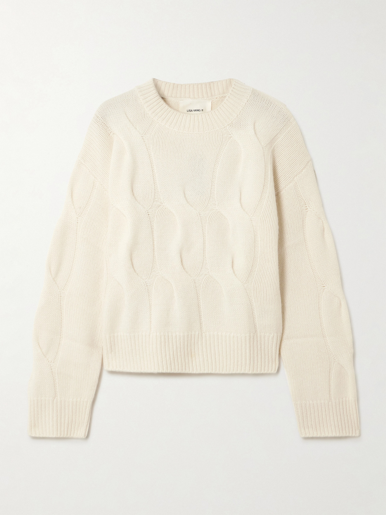 Lisa Yang Sammie Cable-knit Cashmere Sweater In White