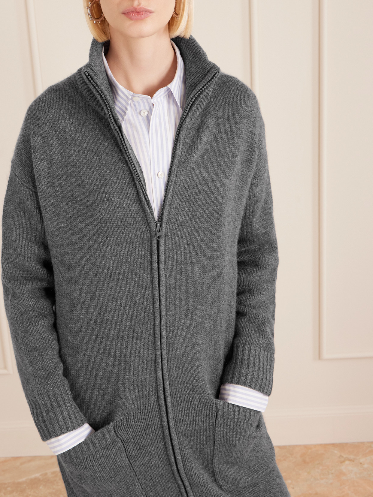 Lisa Yang Cloverie Cashmere Cardigan In Gray
