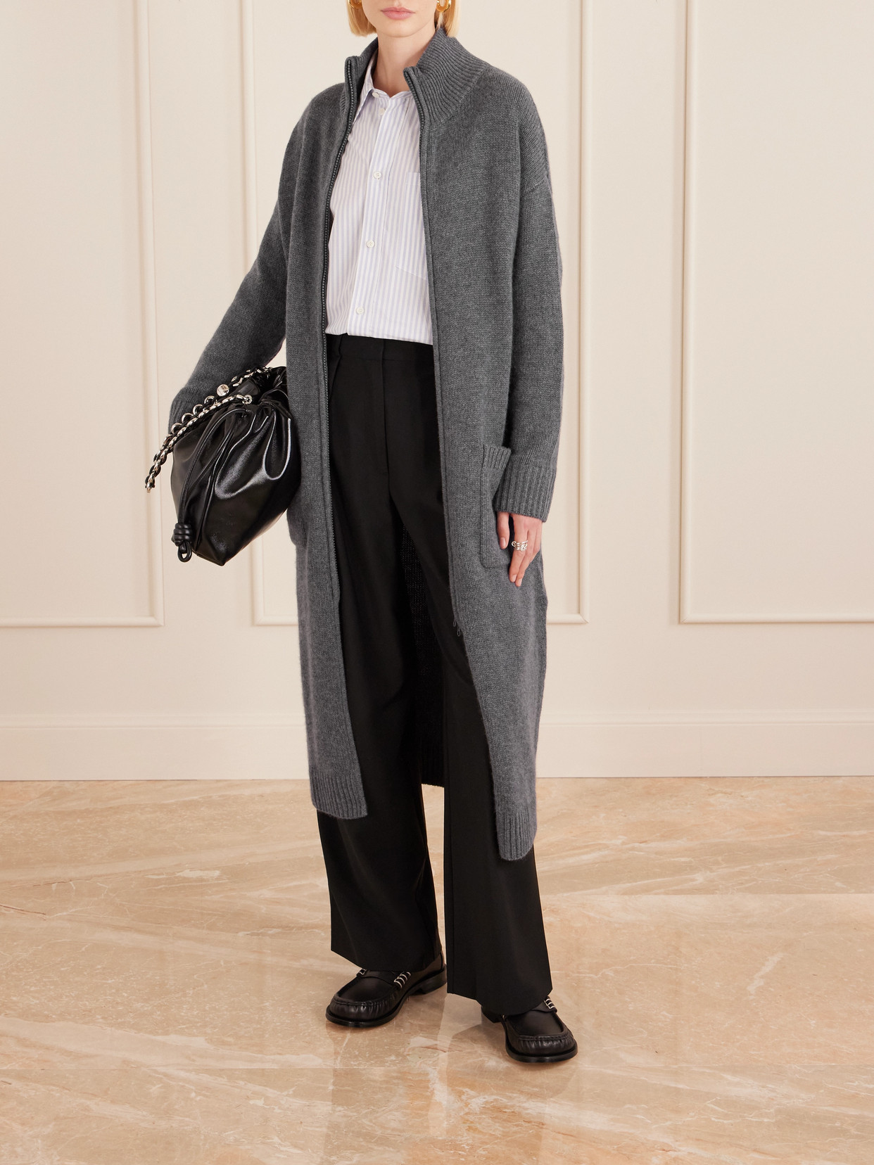 Lisa Yang Cloverie Cashmere Cardigan In Gray