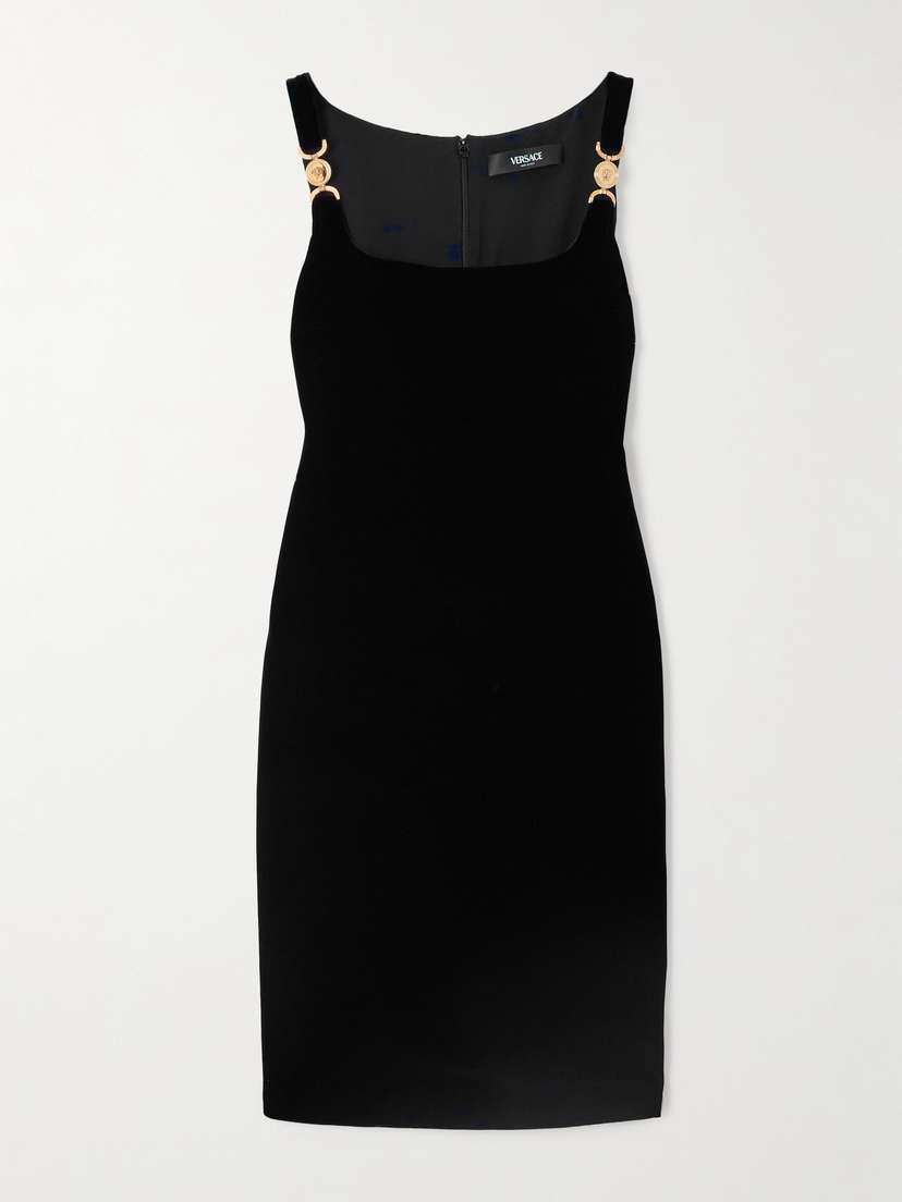Versace Embellished Velvet Mini Dress