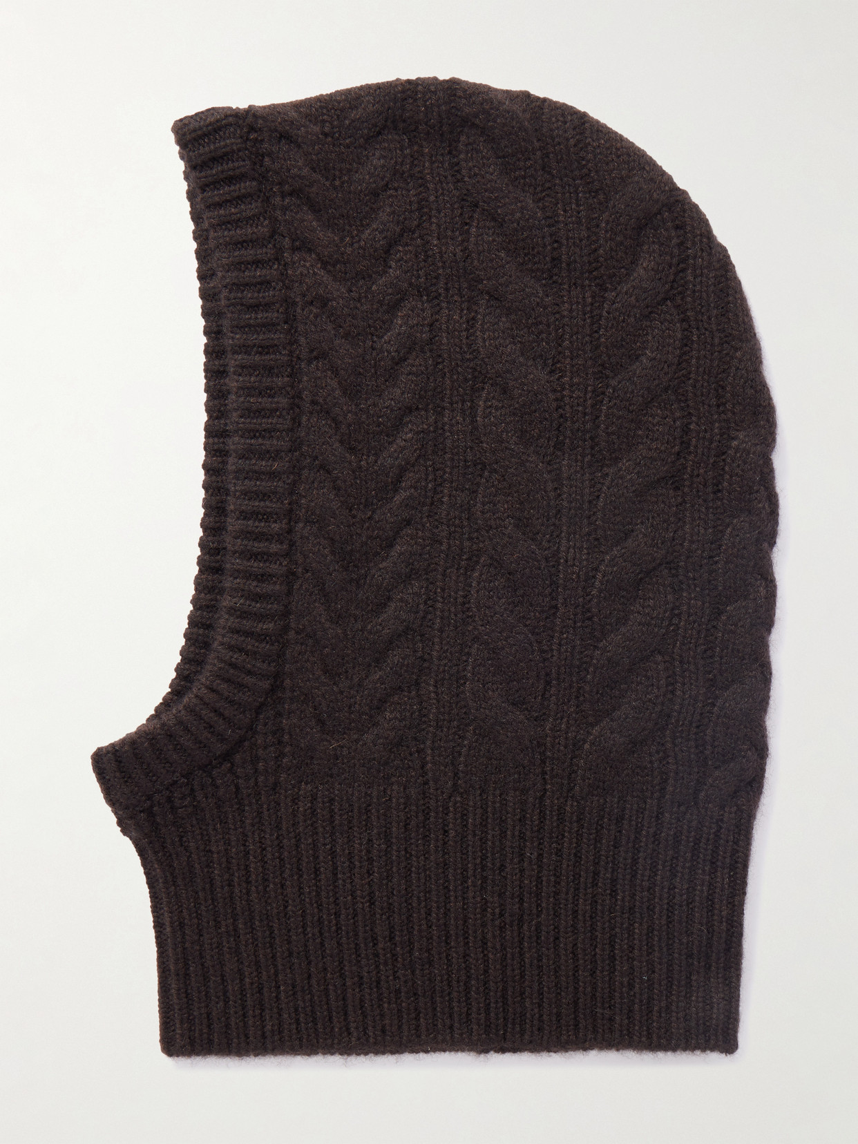 Lisa Yang Ylda Cable-knit Cashmere Balaclava In Brown