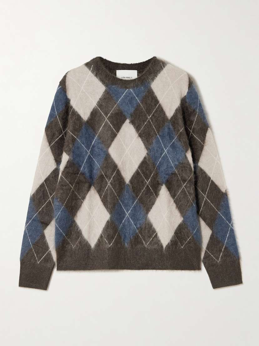 Lisa Yang Margy Argyle Brushed-cashmere Sweater