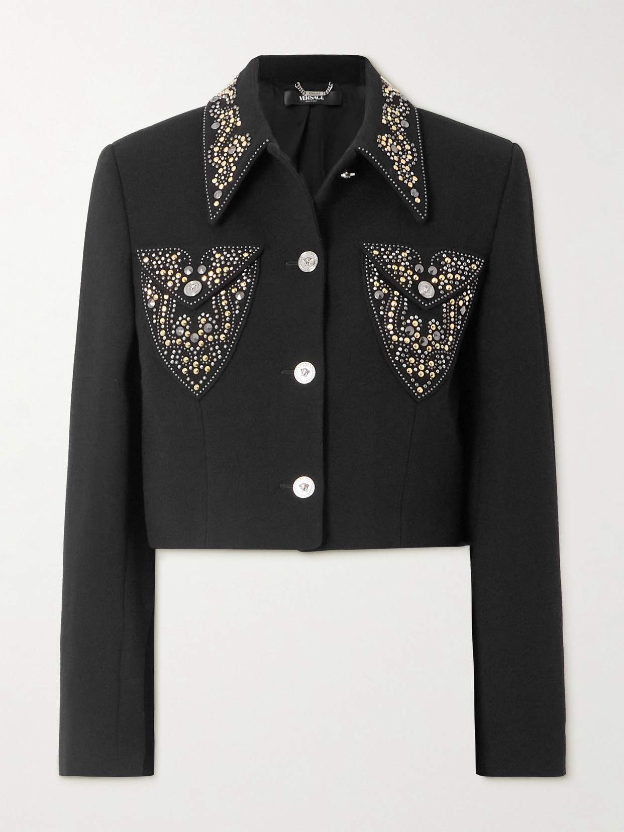 Versace Blazer Informal In Crepe Di Lana Light Weight In Multi