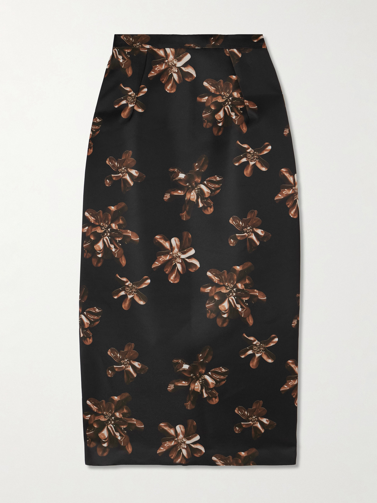 Emilia Wickstead Lorelei Floral-print Satin Midi Skirt In Multi