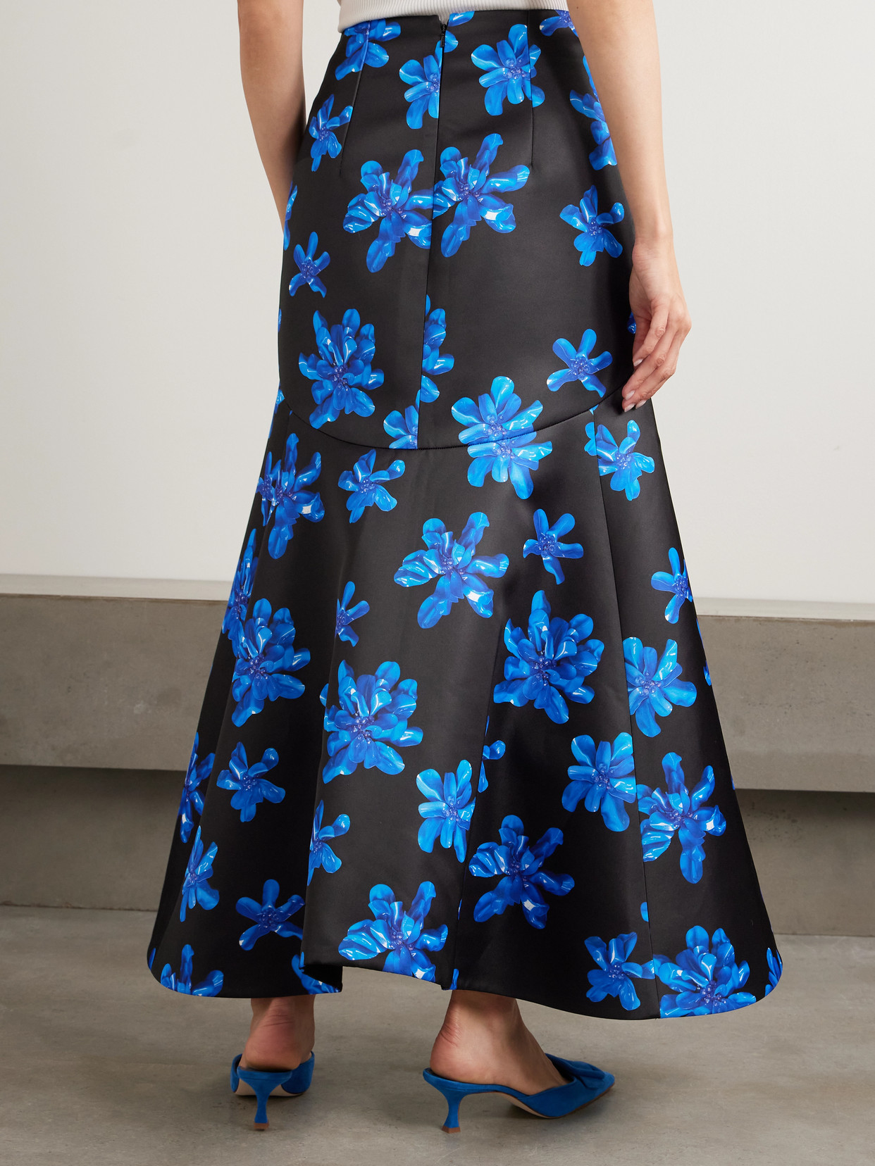 Emilia Wickstead Tamilla Floral-print Faille Maxi Skirt In Multi