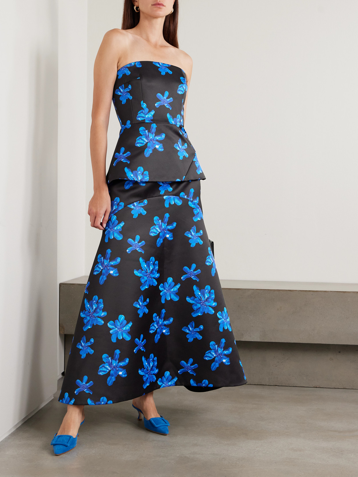 Emilia Wickstead Tamilla Floral-print Faille Maxi Skirt In Multi