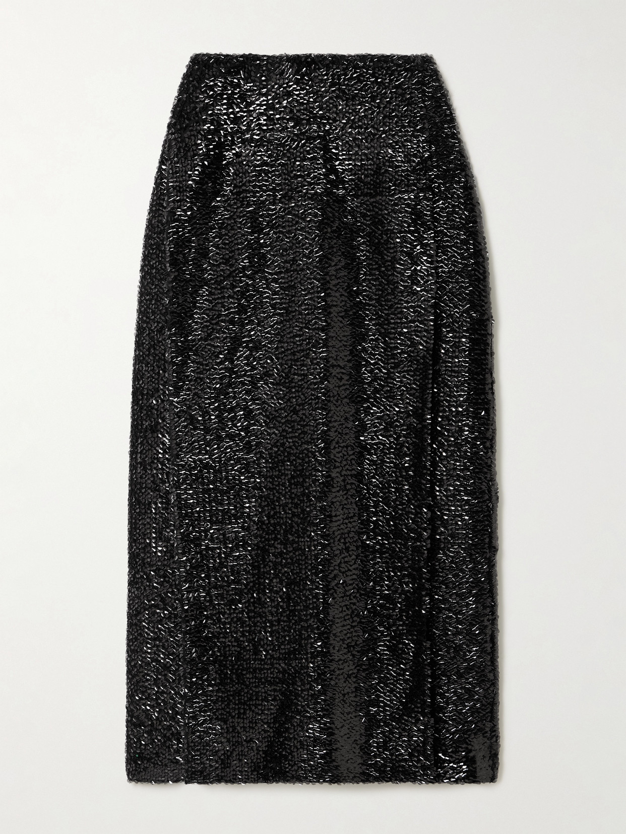 Emilia Wickstead Kanji Sequined Crepe Midi Skirt In Black