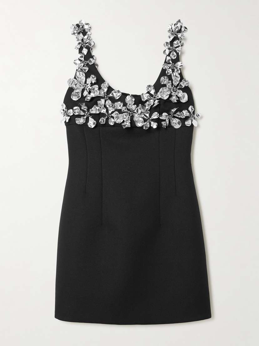 Emilia Wickstead Einna Embellished Crepe Mini Dress