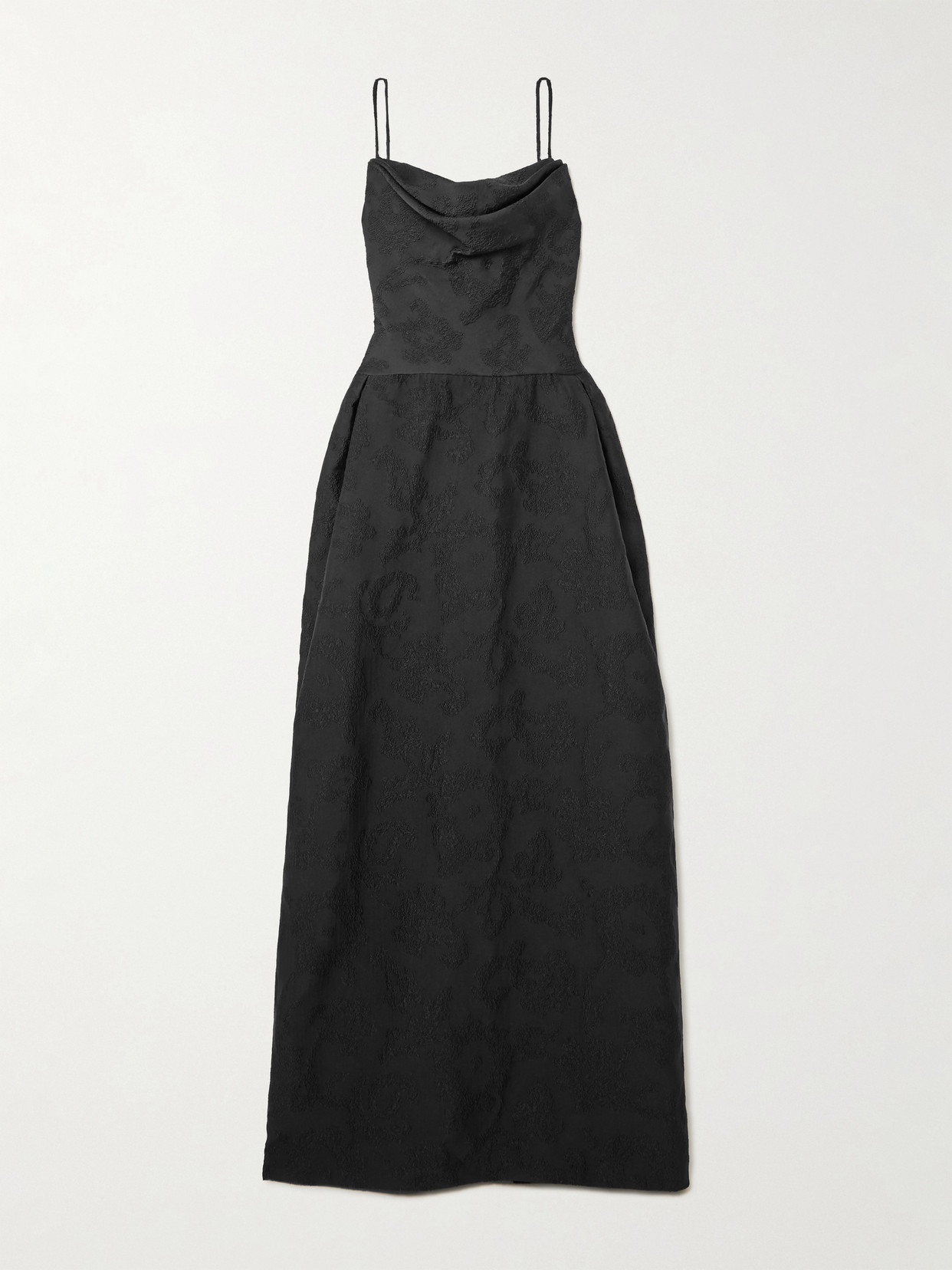 Emilia Wickstead Kiril Draped Jacquard Gown In Black