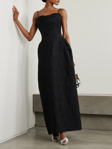 Emilia Wickstead Kiril draped jacquard gown