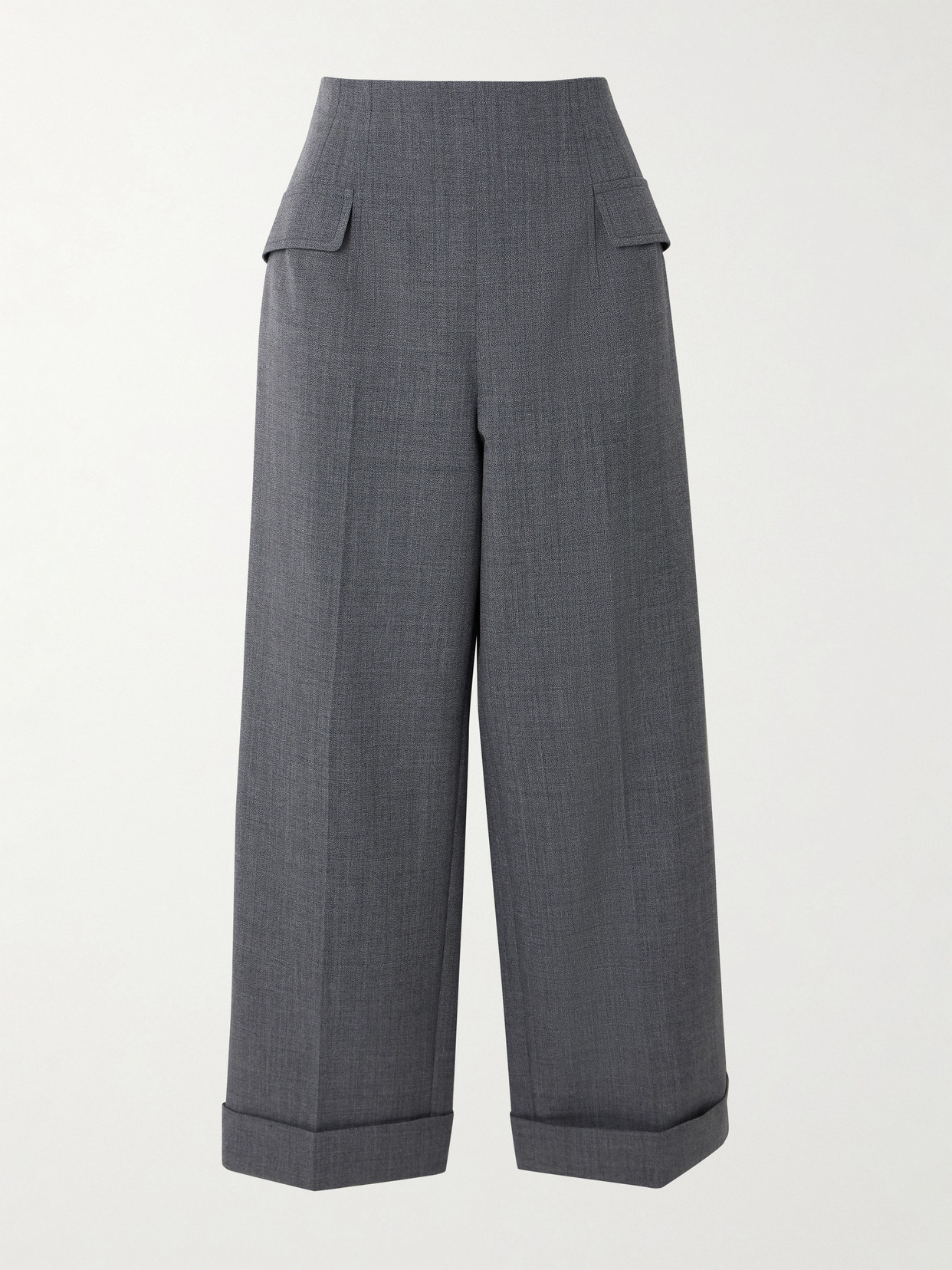 Emilia Wickstead Eimear Recycled-woven Wide-leg Pants In Gray