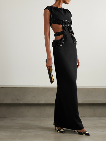 Emilia Wickstead Adit cutout embellished gathered crepe dress