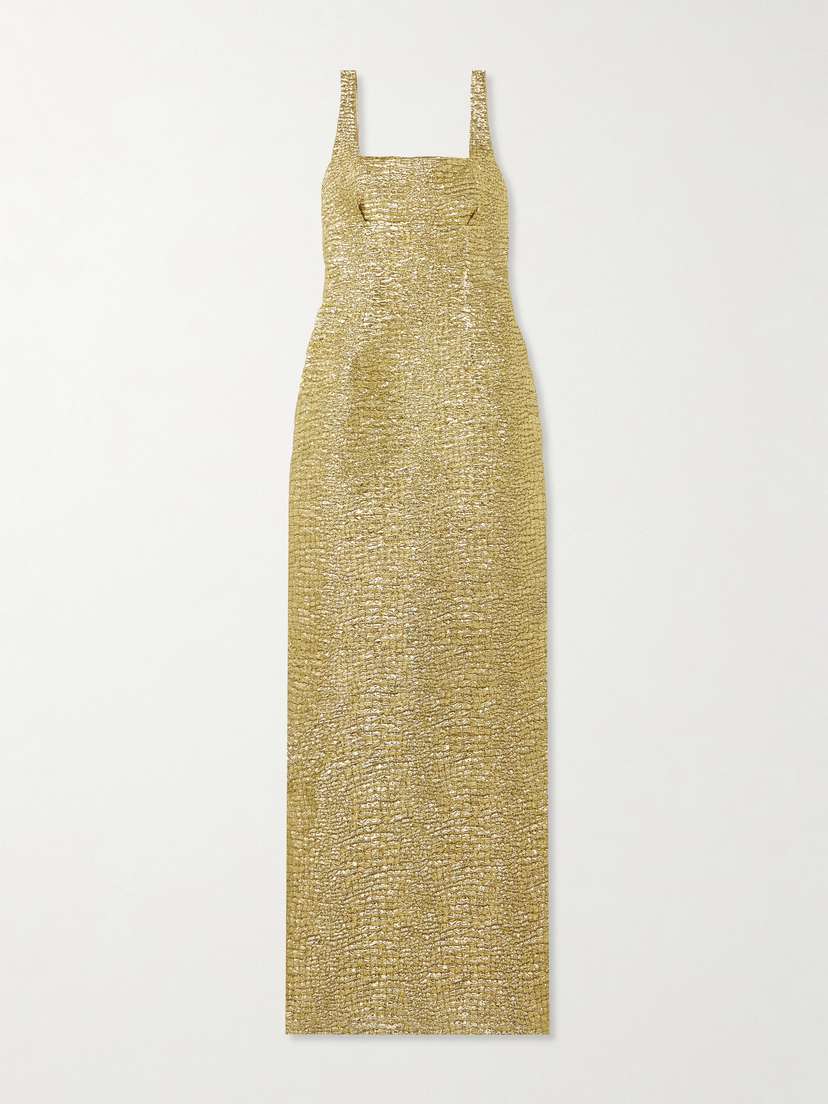 Emilia Wickstead Micheline Metallic Seersucker Gown