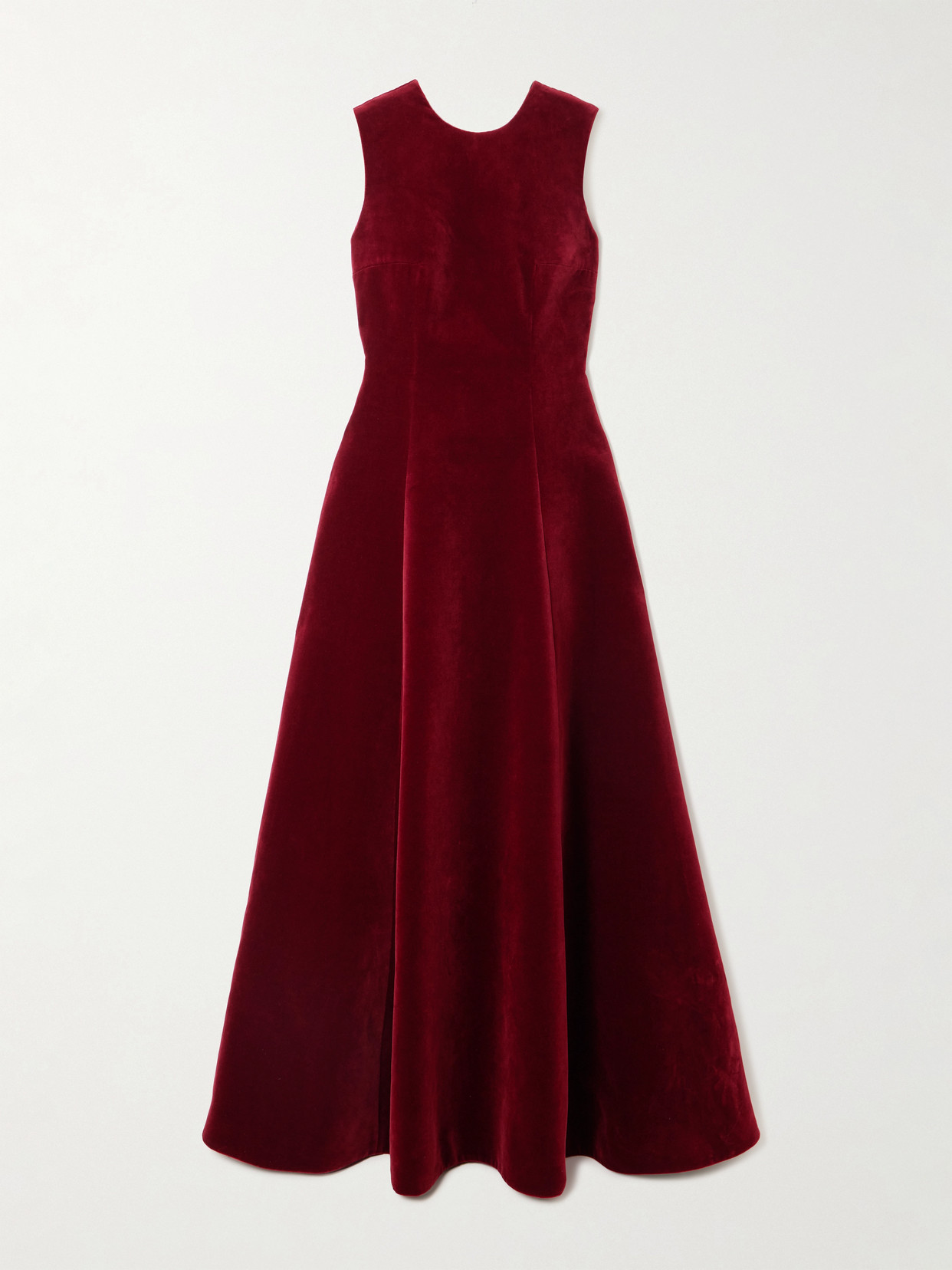 Emilia Wickstead Nodin Cotton-velvet Gown In Burgundy