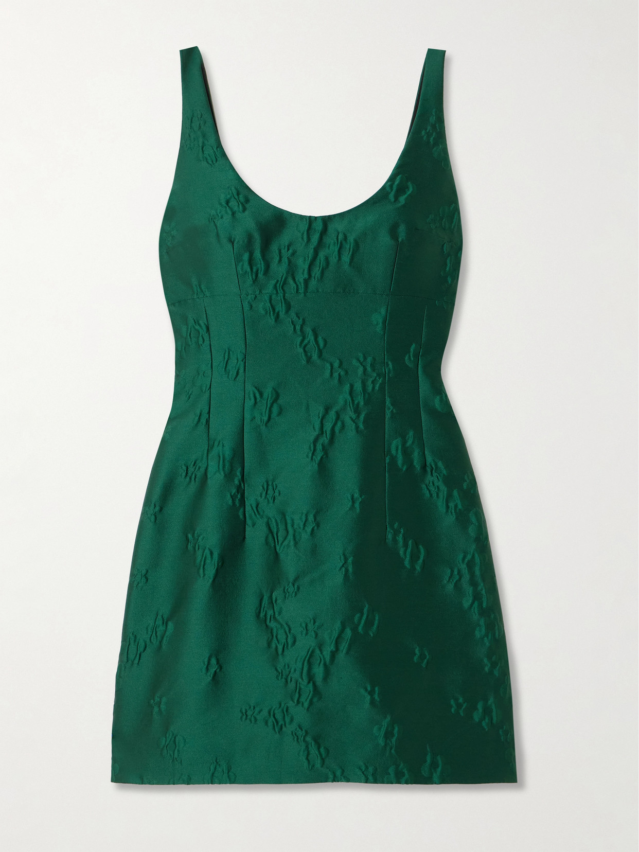 Emilia Wickstead Einna Floral Cloqué Mini Dress In Green