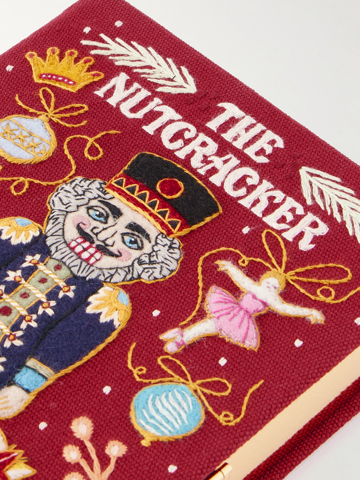 Olympia Le-tan The Nutcracker Embroidered Appliquéd Canvas Clutch In Red