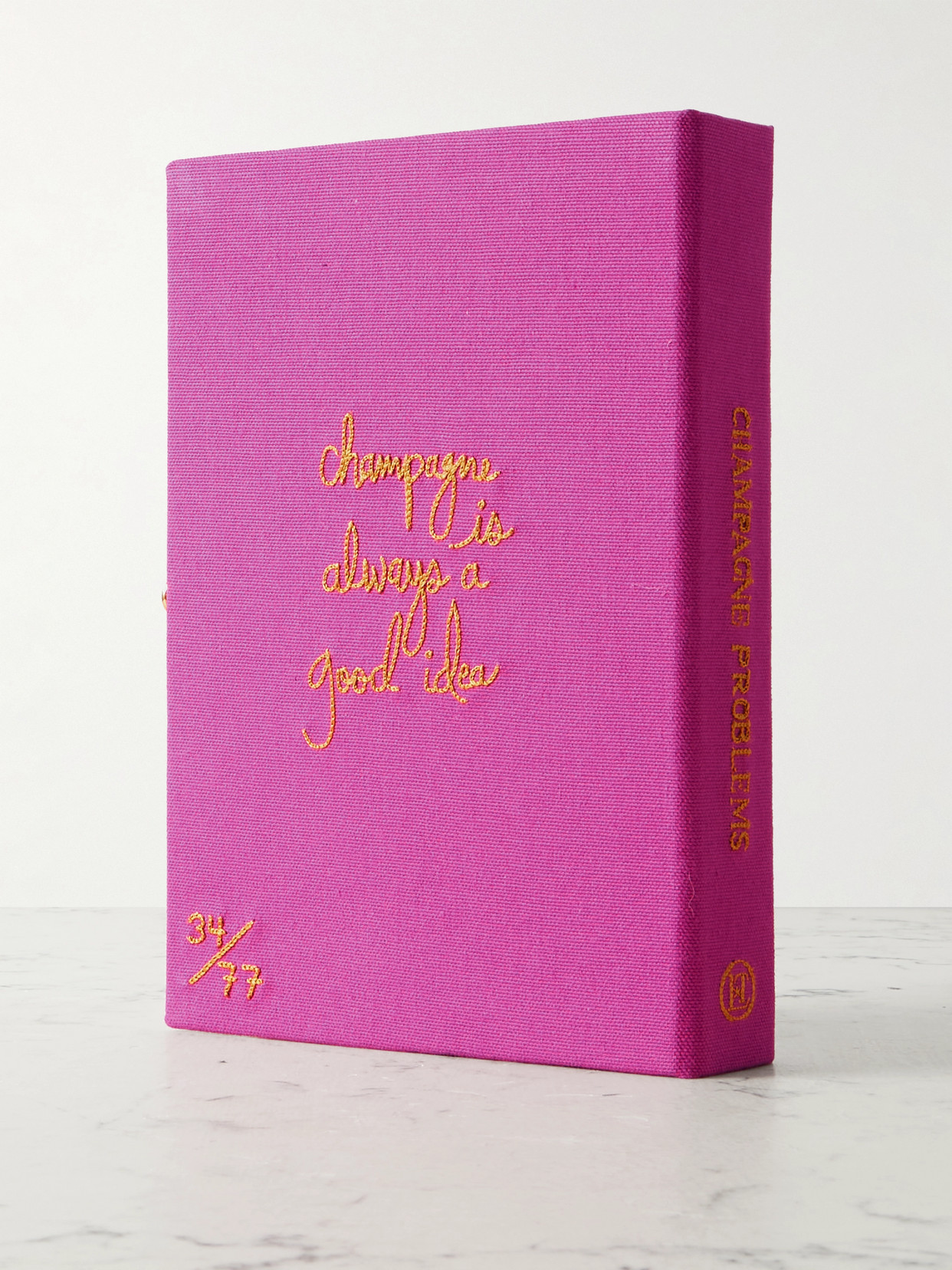 Olympia Le-tan Champagne Problems Embroidered Appliquéd Canvas Clutch In Pink