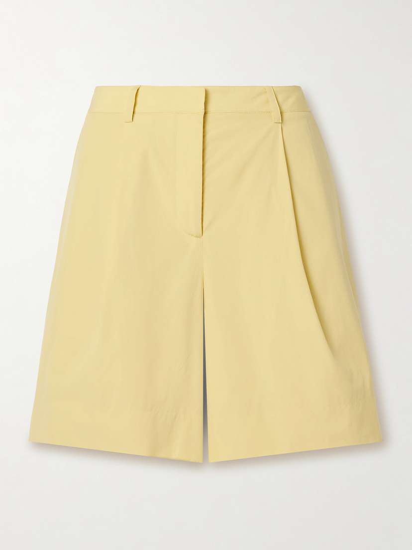 TWP Cisco Pleated Cotton-poplin Shorts