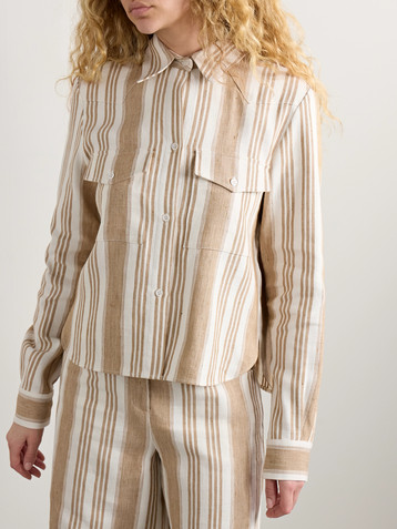 TWP New Carter striped hemp shirt