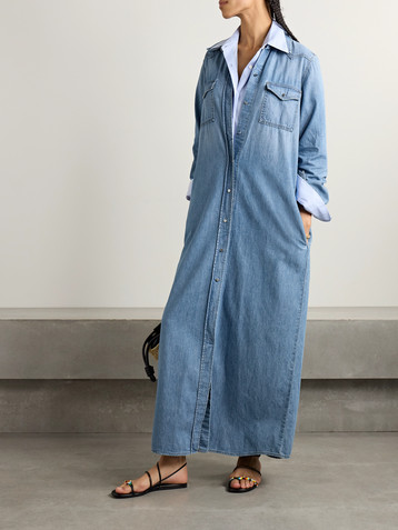 TWP Cowboy cotton-chambray maxi shirt dress