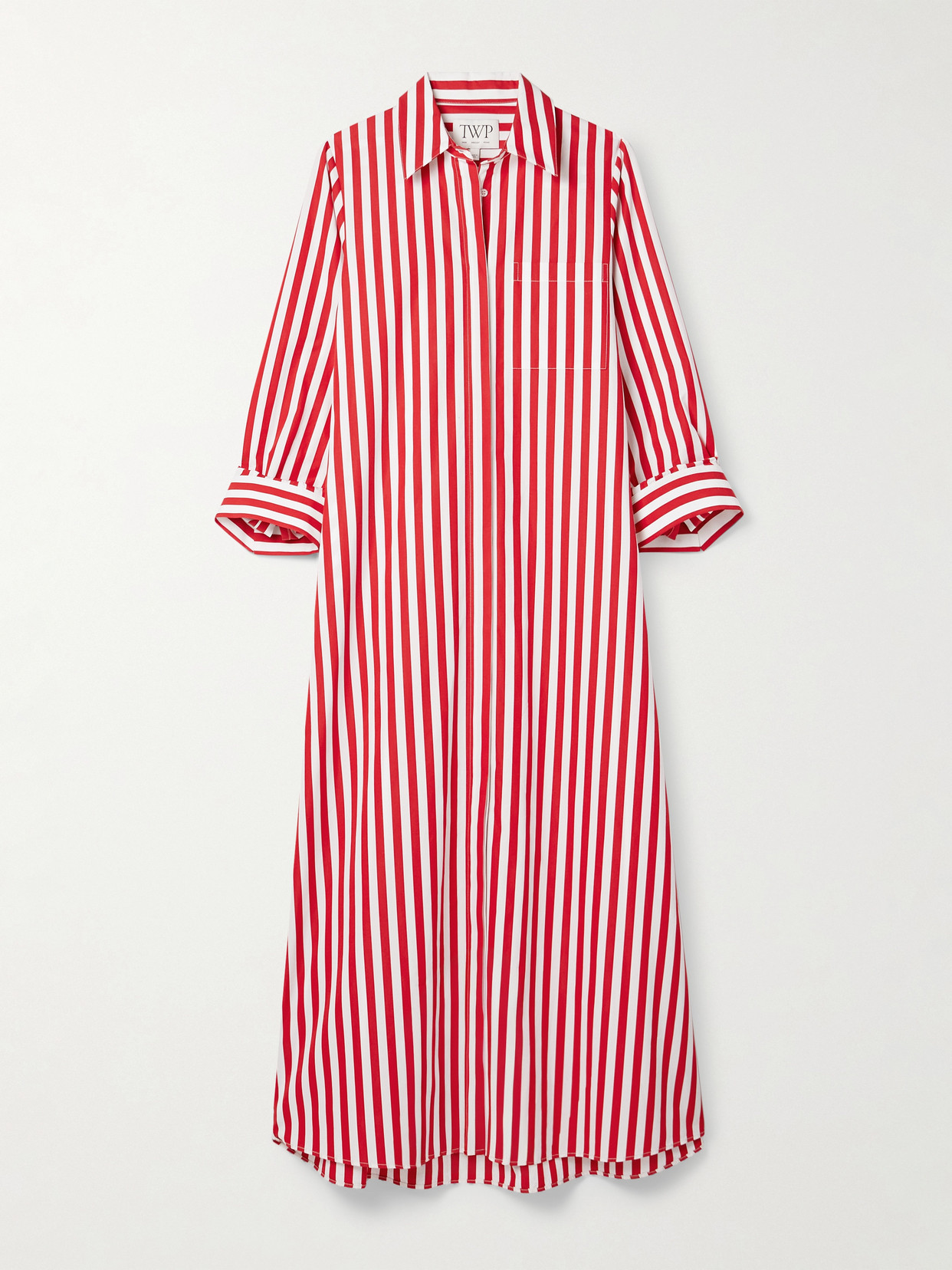 Twp Jenny's Oversized Striped Cotton-poplin Maxi Shirt Dress