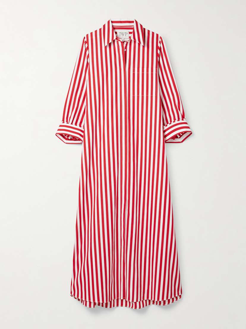 TWP Jenny's Oversized Striped Cotton-poplin Maxi Shirt Dress