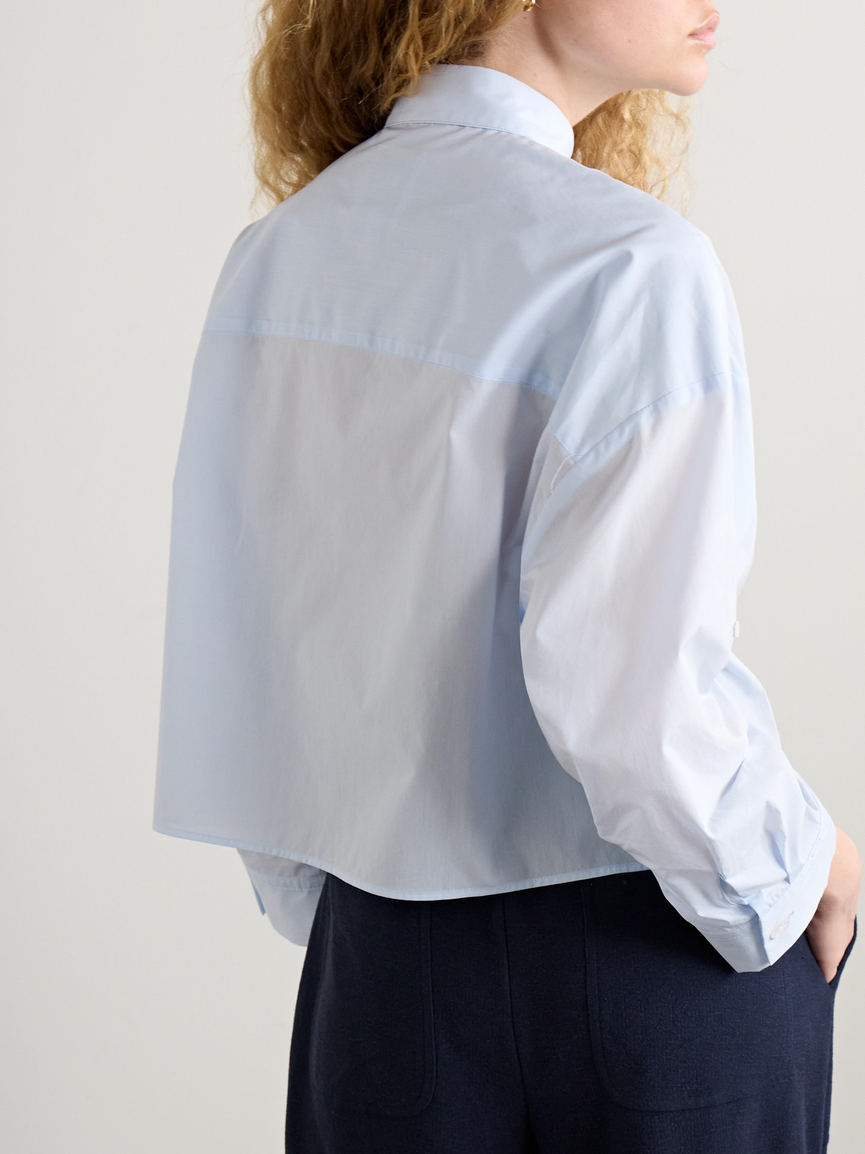 Next Ex Cropped Cotton-Poplin Shirt