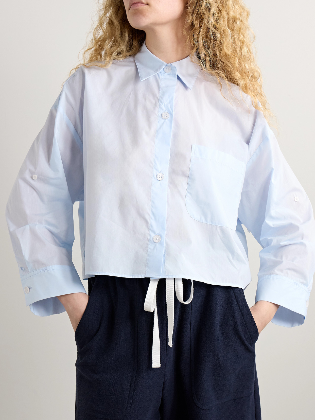 Next Ex Cropped Cotton-Poplin Shirt