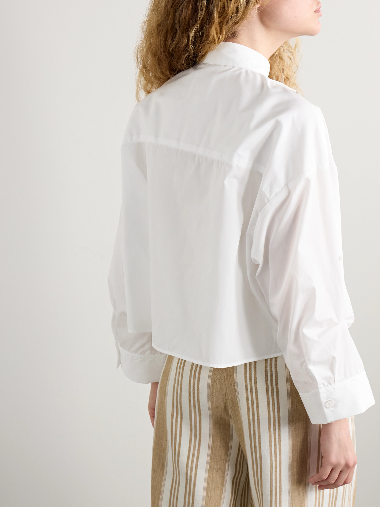 Next Ex Cropped Cotton-Poplin Shirt