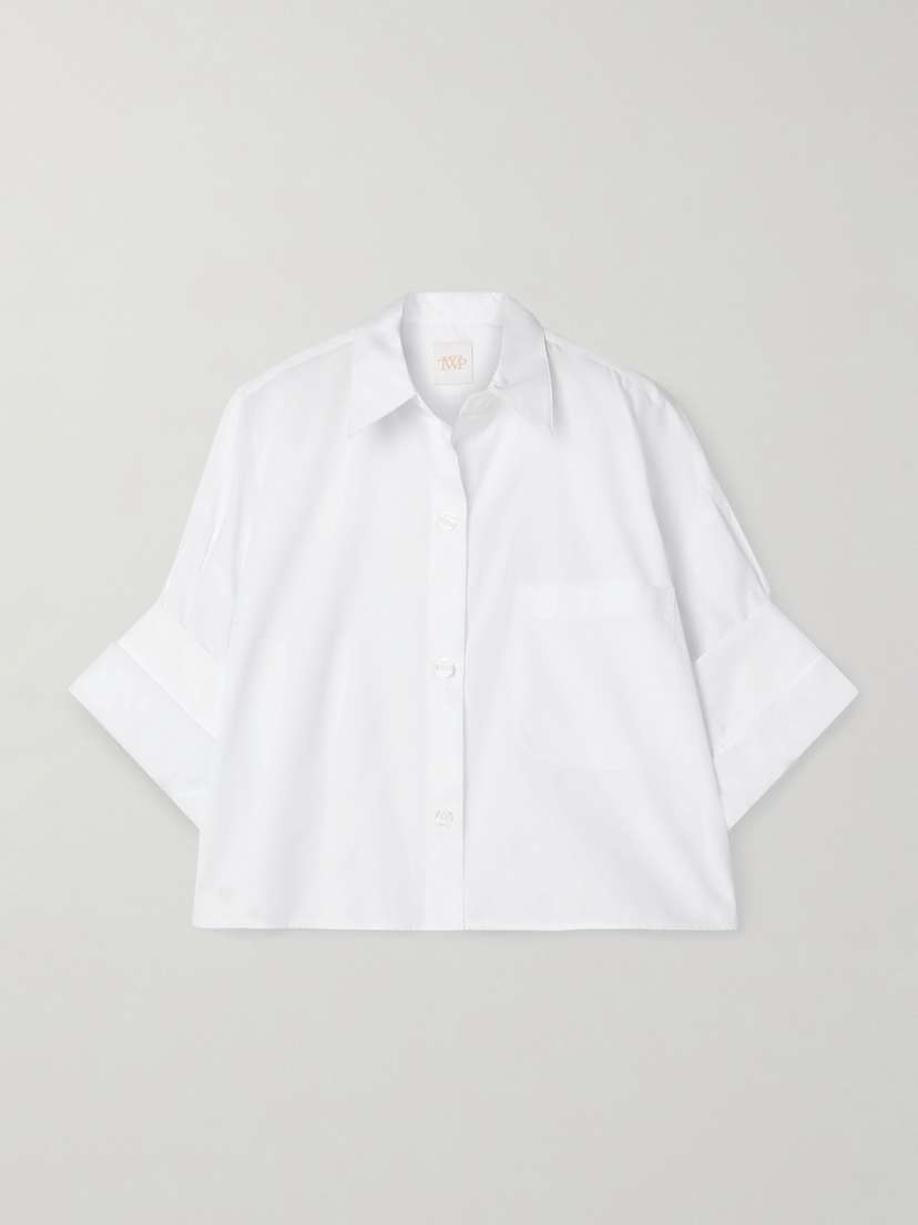 TWP Next Ex Cropped Cotton-poplin Shirt