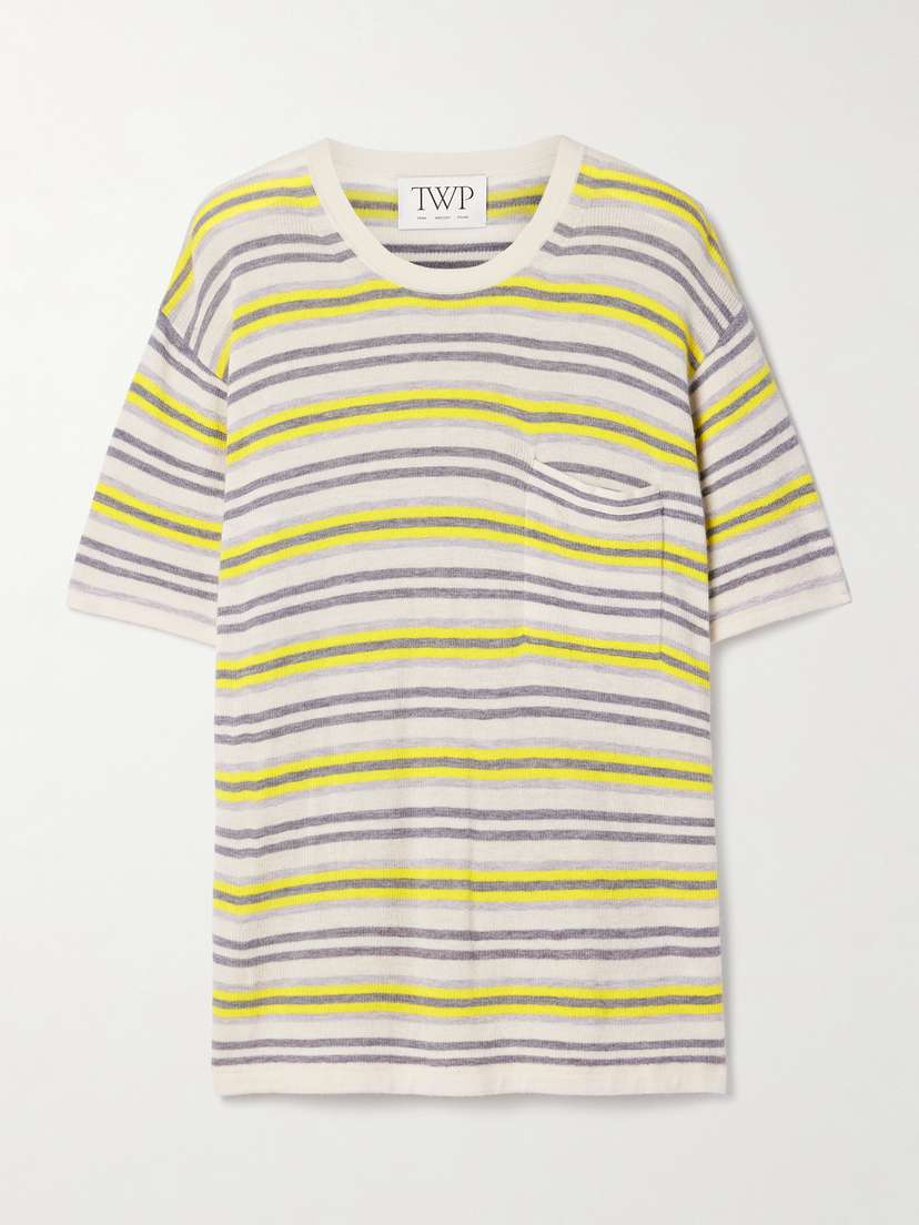 TWP Beach Stripe Big Boy Striped Cashmere T-shirt
