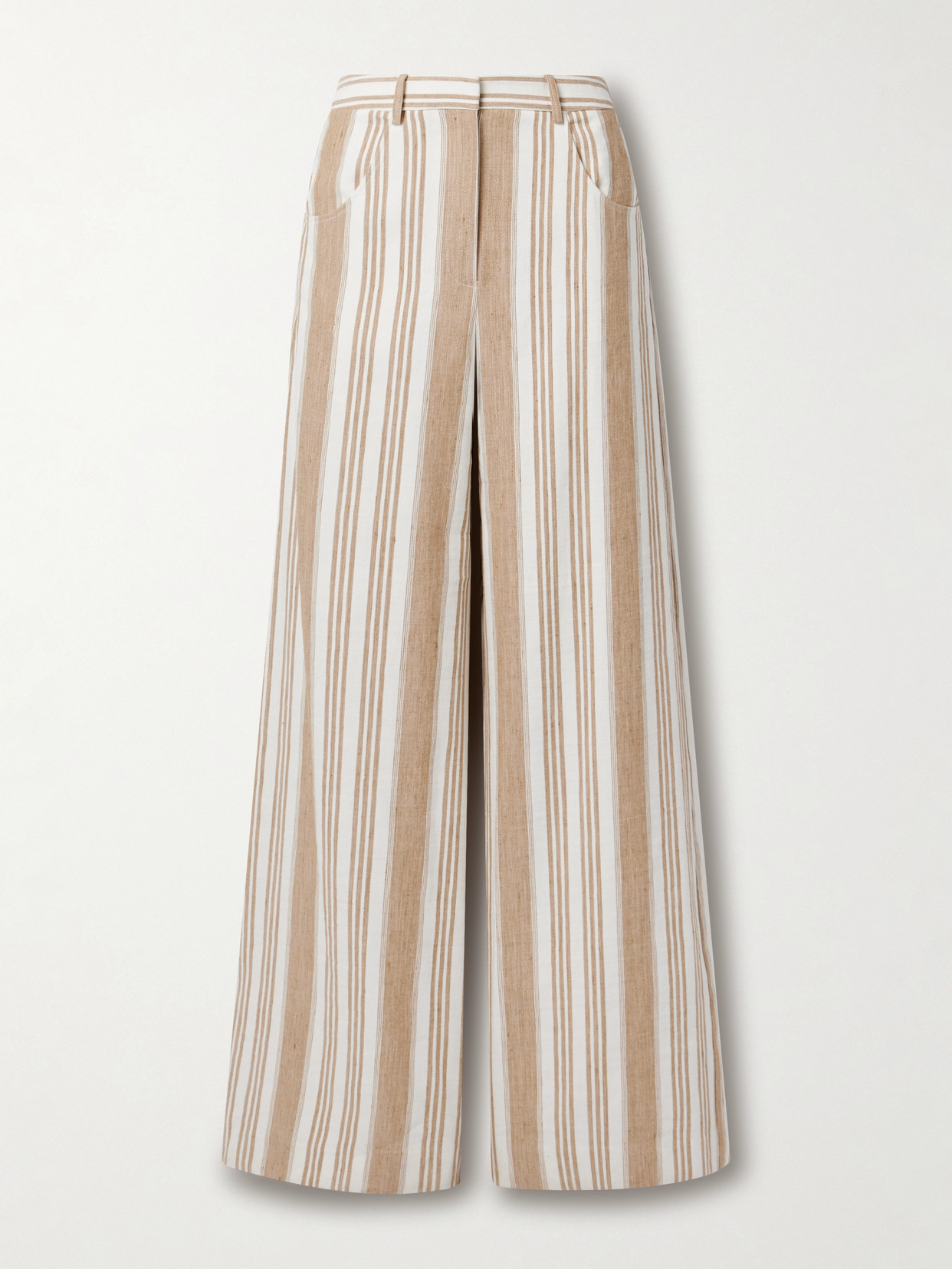 Twp Demie Striped Linen And Cotton-blend Wide-leg Pants