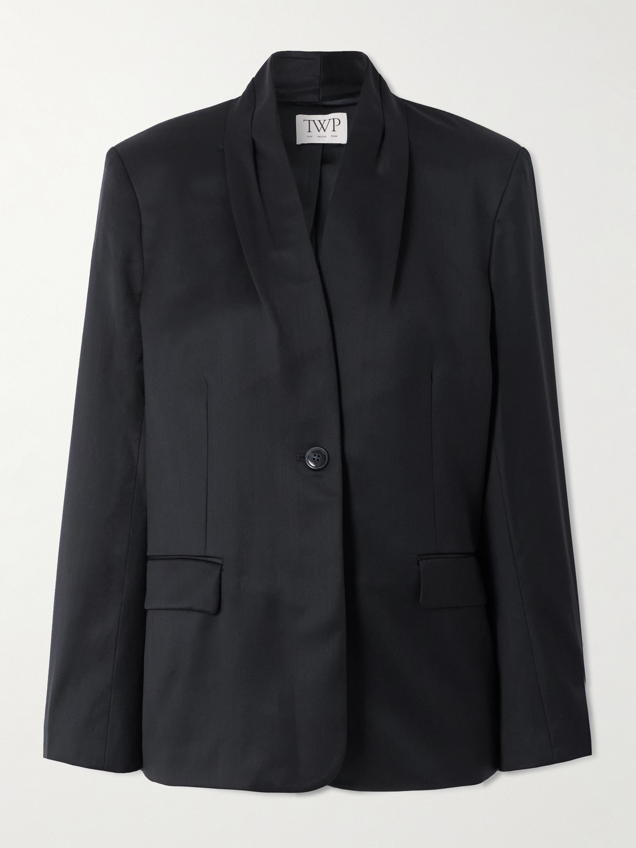 Twp New Dinner Wool-satin Jacket In Black