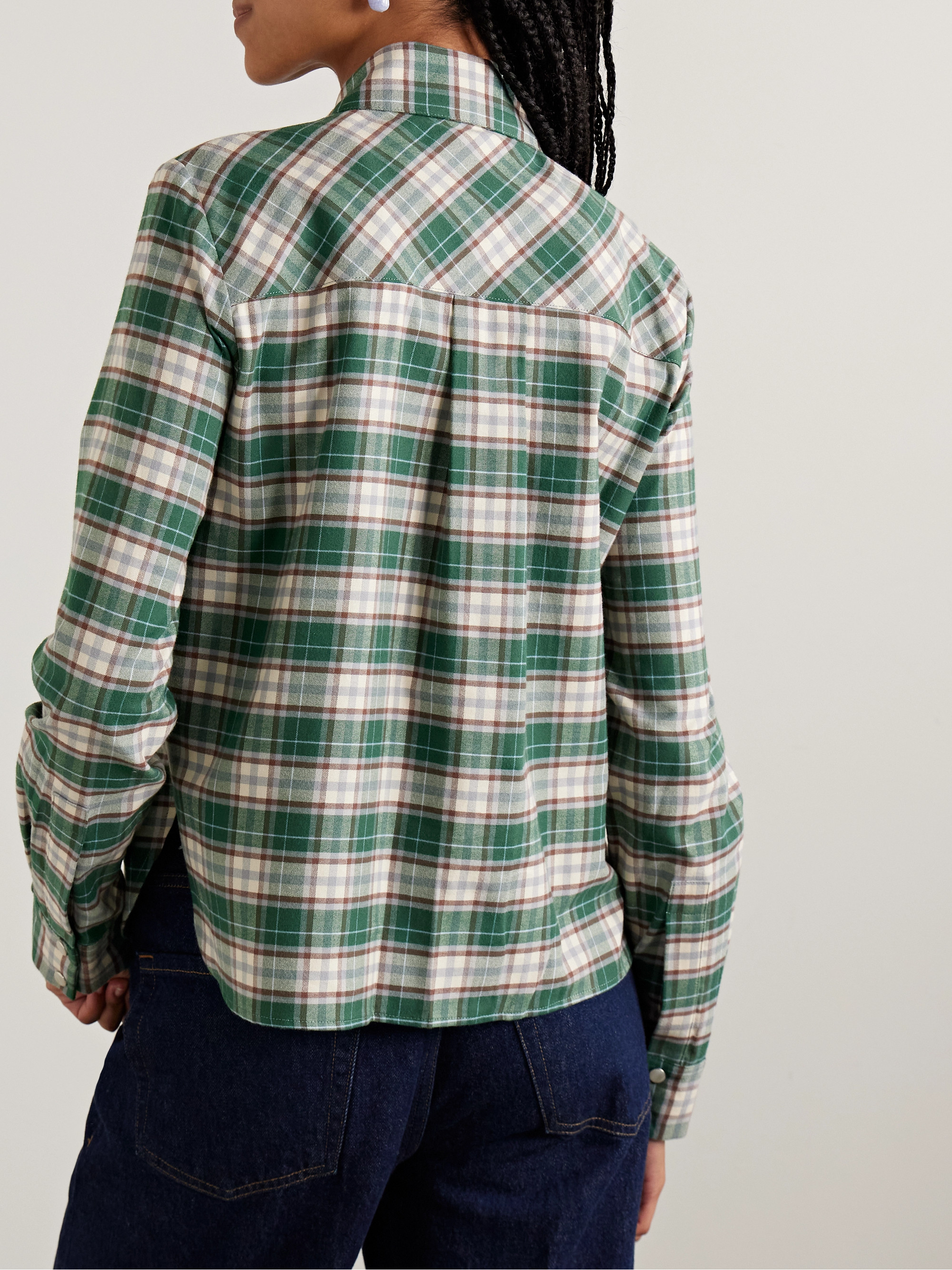 TWP New Carter checked cotton-flannel shirt