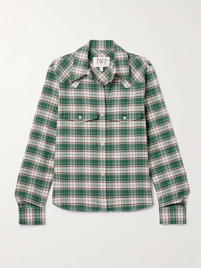 TWP New Carter Checked Cotton-flannel Shirt
