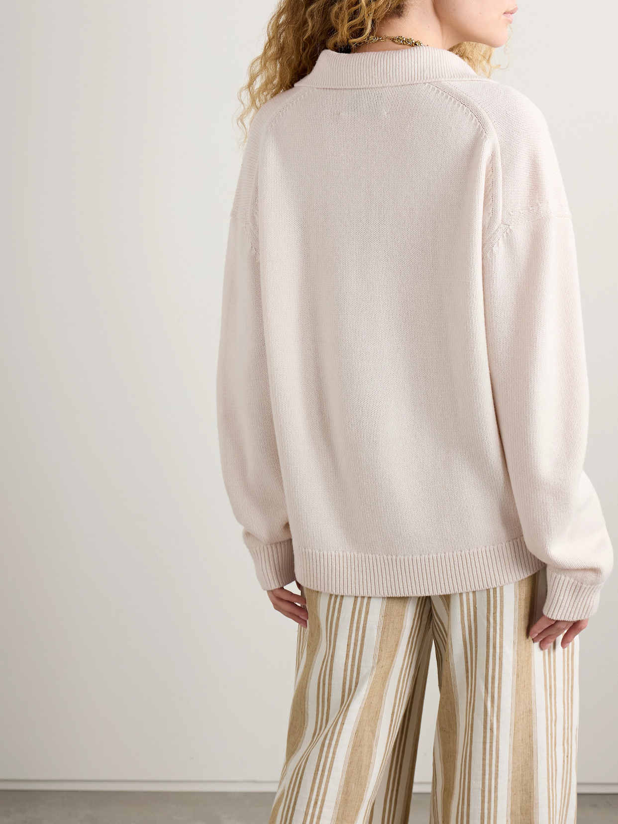 Twp Cashmere Polo Sweater In Neutral