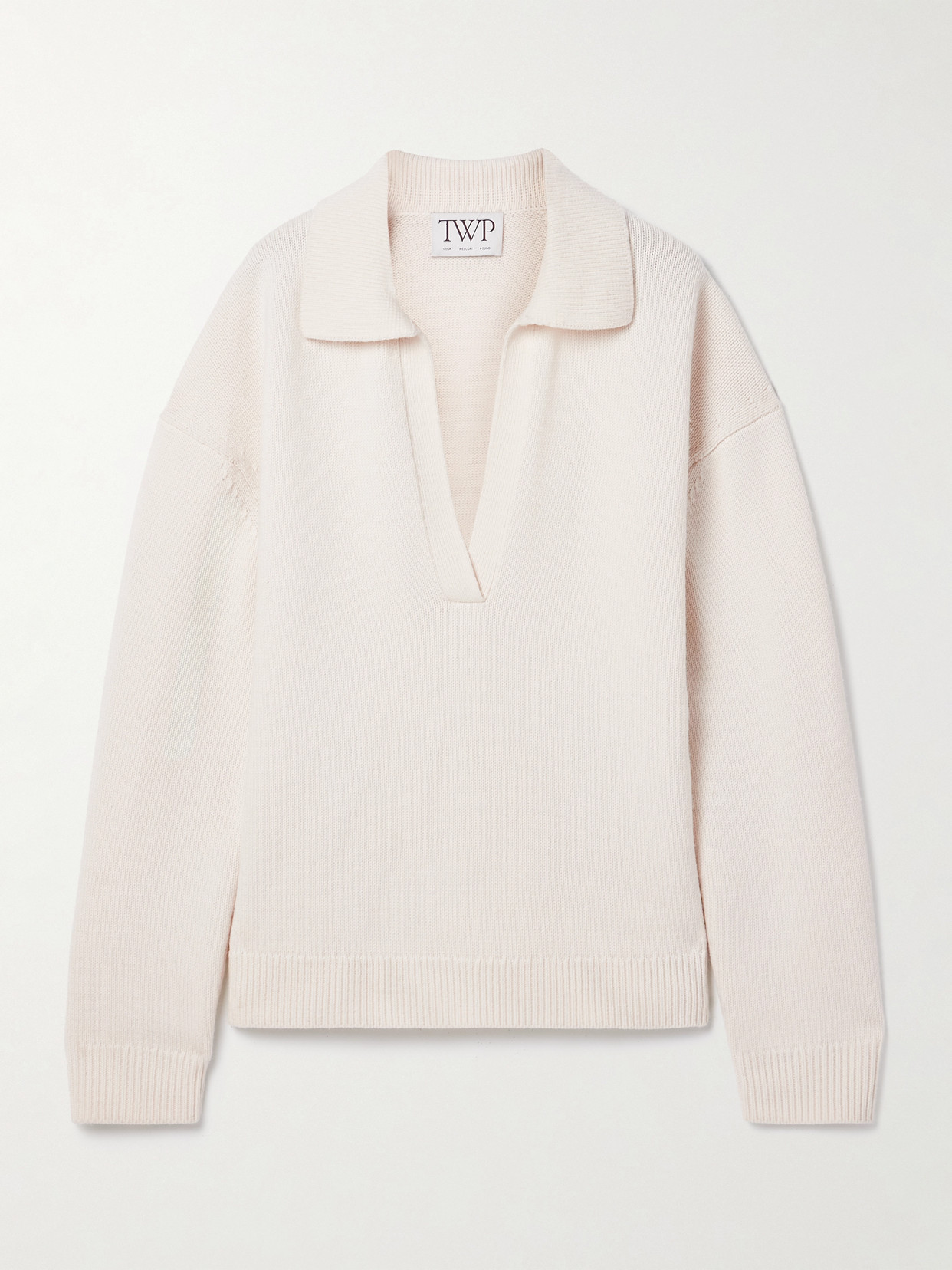 Twp Cashmere Polo Sweater In Neutral