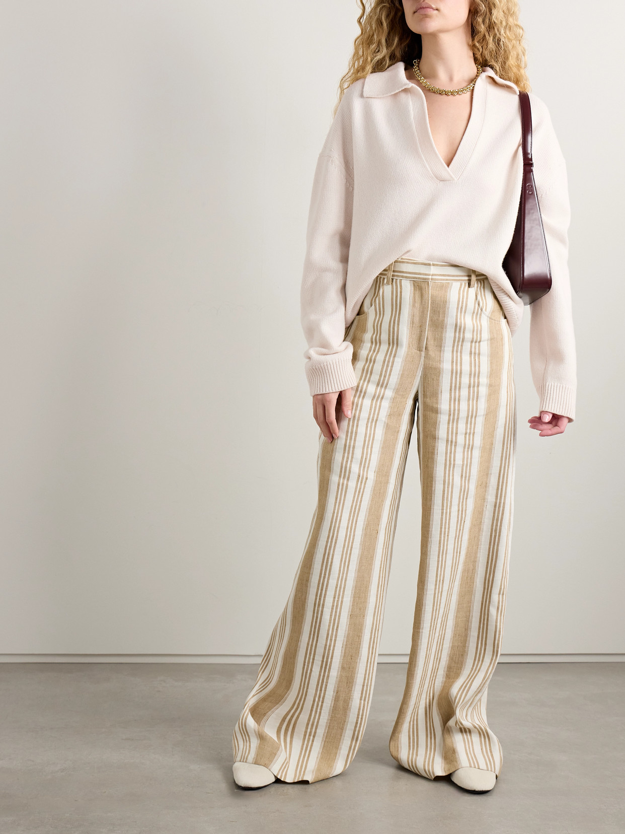 Twp Cashmere Polo Sweater In Neutral