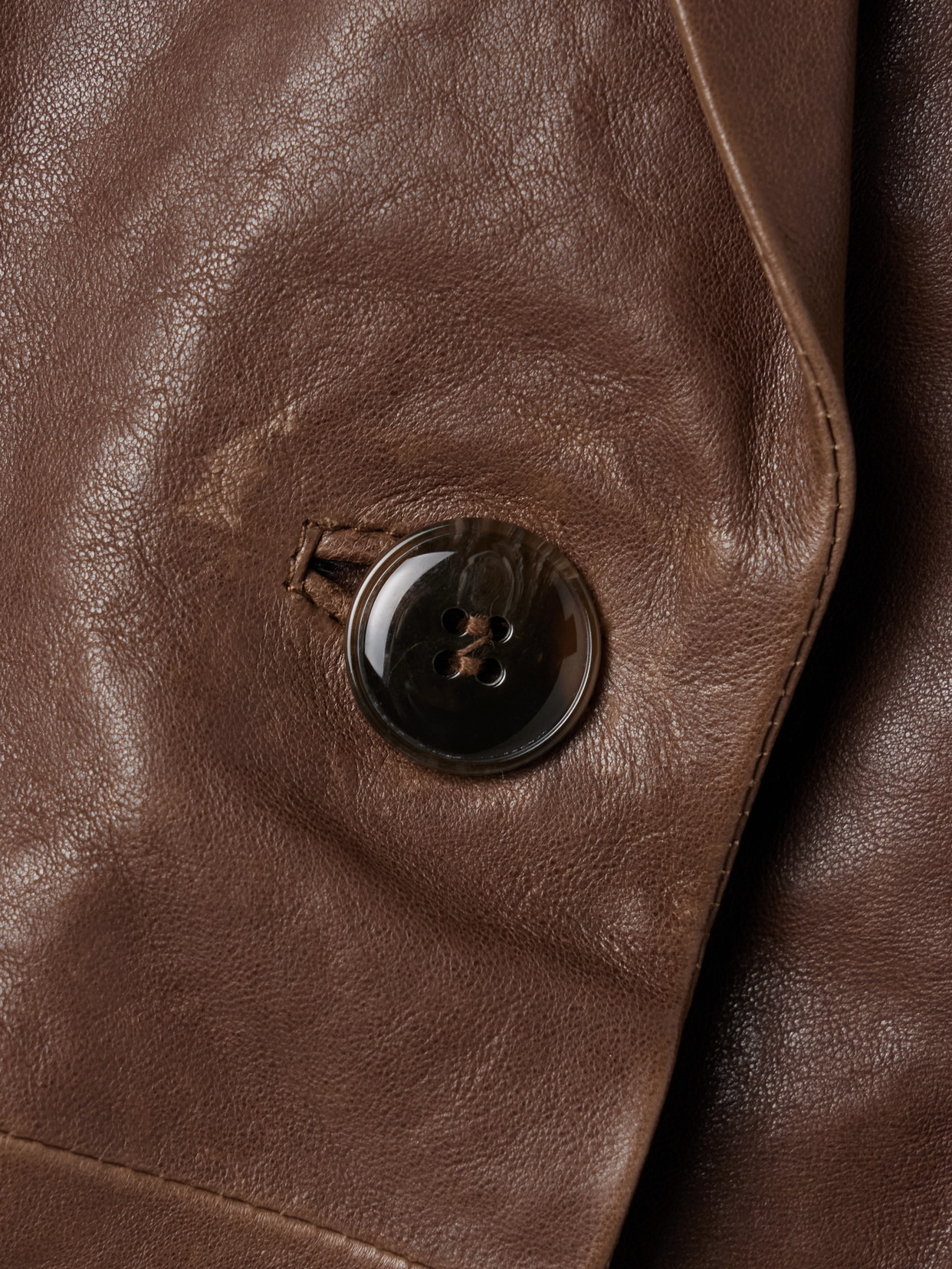 Twp James Leather Blazer In Brown